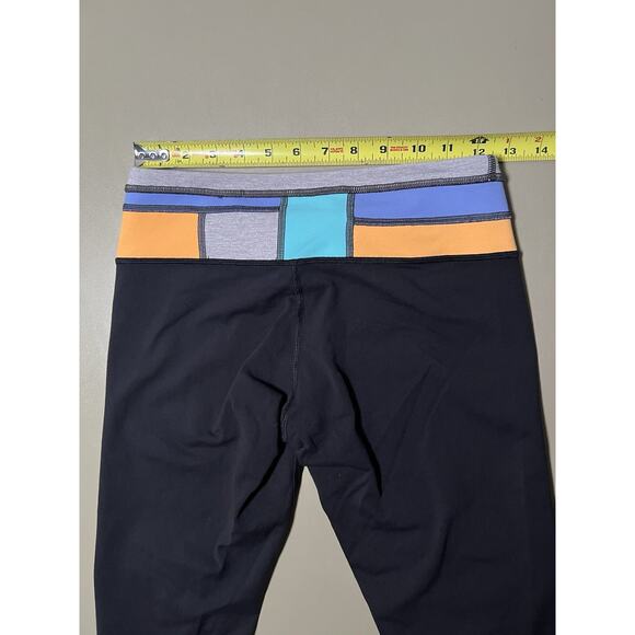 Lululemon Wunder Under Black With Colorblock Waist Capri Women's 6 - Picture 6 of 7